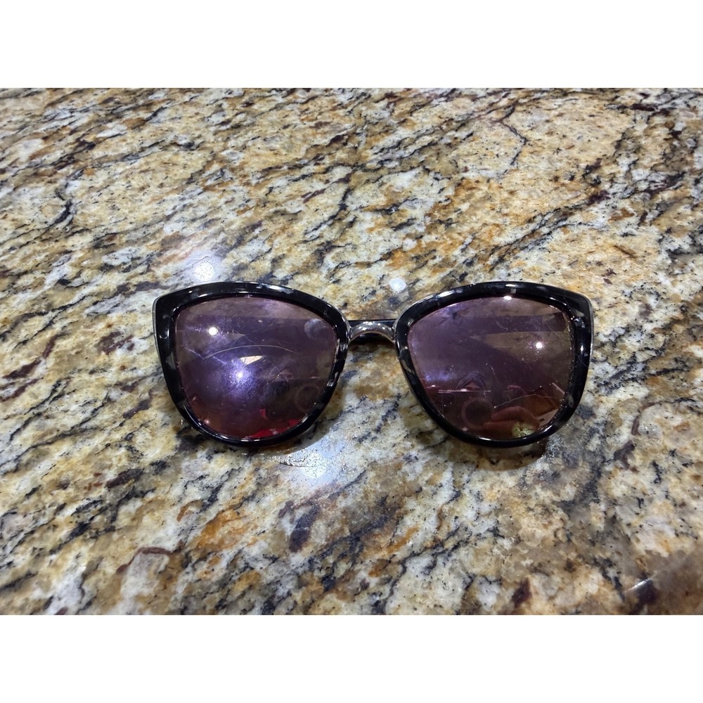 Quay Australia My Girl Sunglasses Black Tortoise Silver Cat Eye MYGIRL 2.5